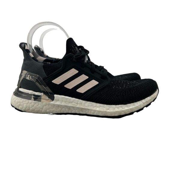 Adidas Ultraboost 20 Running Sneaker Womens 6 Black Pink Tint Marathon Cushioned - Picture 1 of 12